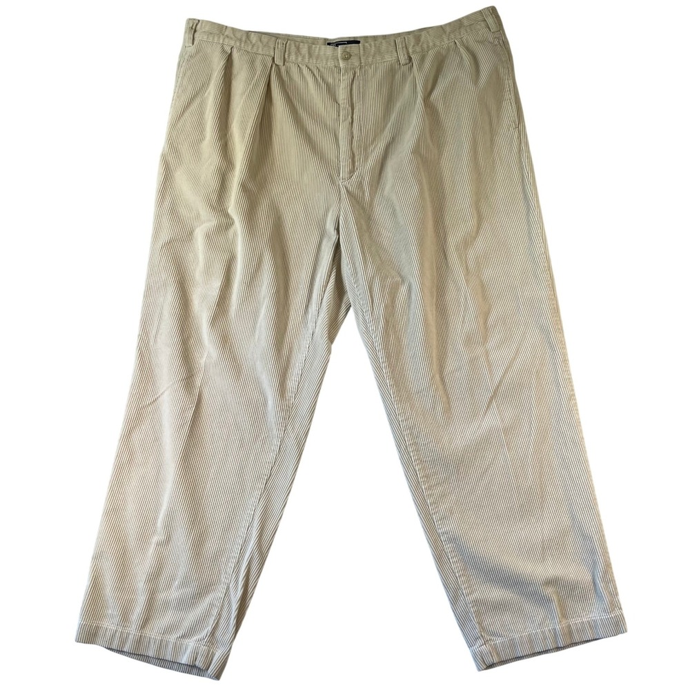 Polo Ralph Lauren Mens 46x30 (Fit 46x29) CORDUROY Pinstripe Pleated Pants Cream